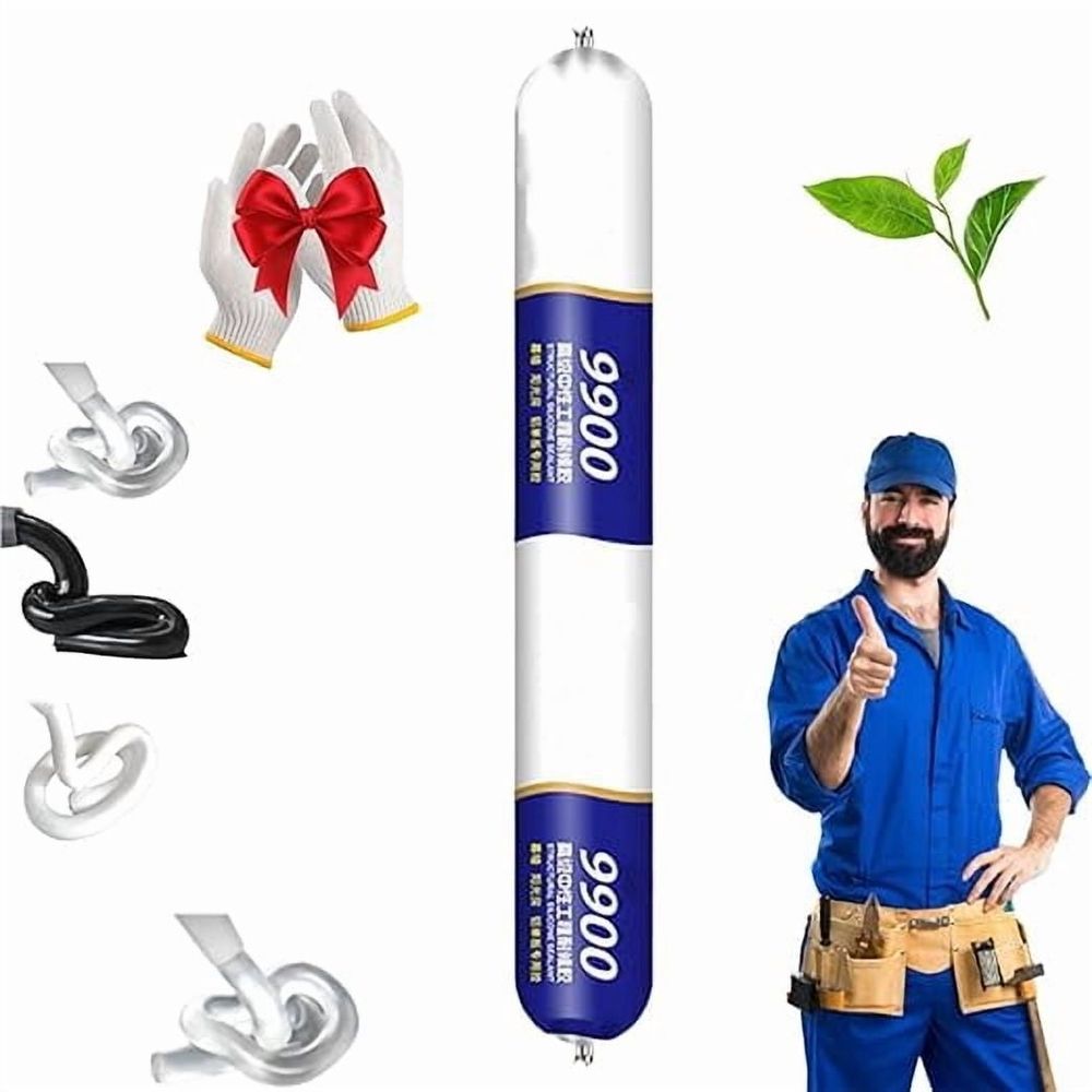 9900 Sealant Waterproof, Outdoor Silicone Waterproof Sealant 9900, 700G Glass Glue Strong WaterproofSealant, Permanent Solution for Roof & Wall Cracks, Heat & Stretch-Resistant