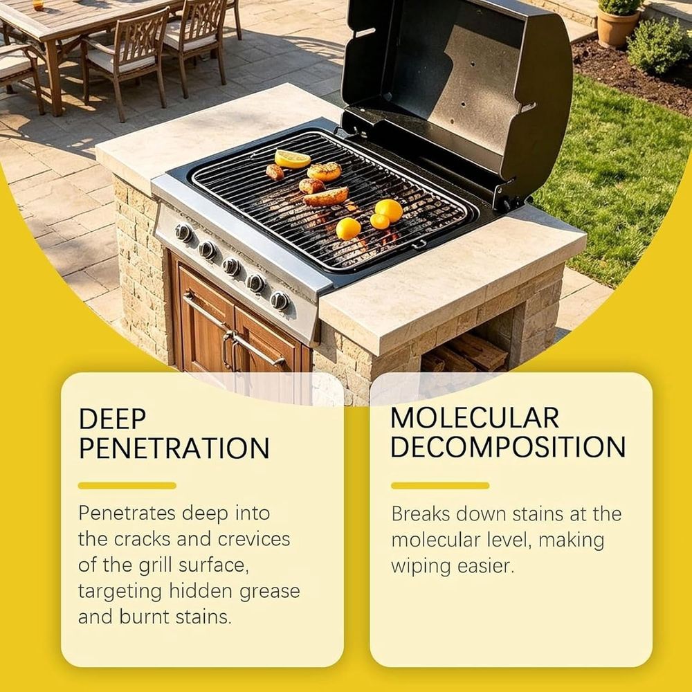 Universal Cleaner For Greasy Grills, Heavy-Duty Grill Cleaner, 100 Ml Degreaser Spray For Stainless Steel, Stoves, Ovens, And Cookware
