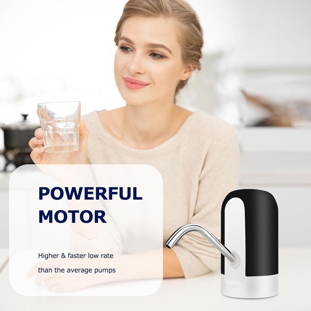 Water Dispenser for 5 Gallon ttle - Rechargeable Water Pump for 5 Gal Jug, BPA-Free, Food Grade Silicone e, Stainless Steel Spout - 30-40 Days Battery Life, Easy One Switch Operation