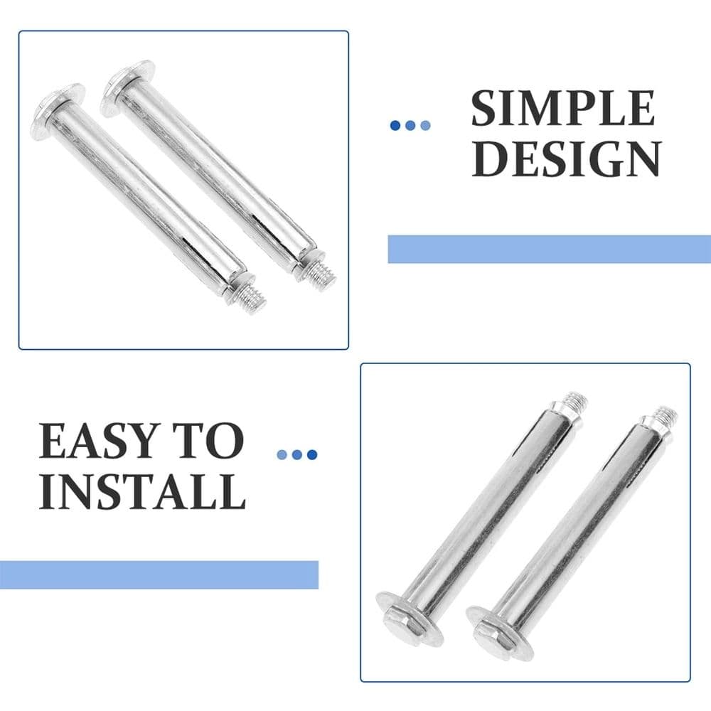 8 Piece Iron Expansion for Garage Parking Block Installation Silver