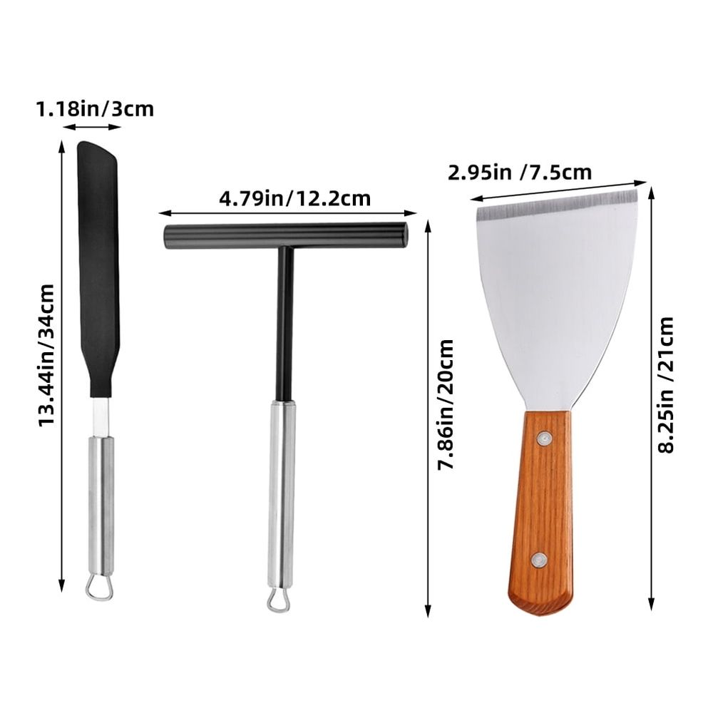 Stainless Steel Crepe Spreader Set for Making and Crepes Assorted Color