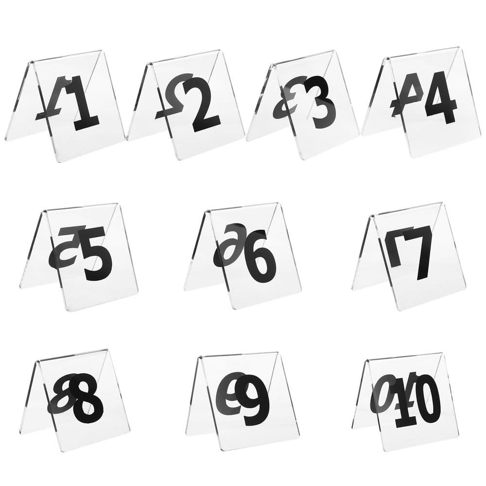 Clear Double-Sided Acrylic Table Number Signs with Stable Triangle Base, 110 Pieces for Weddings, Events, and Parties