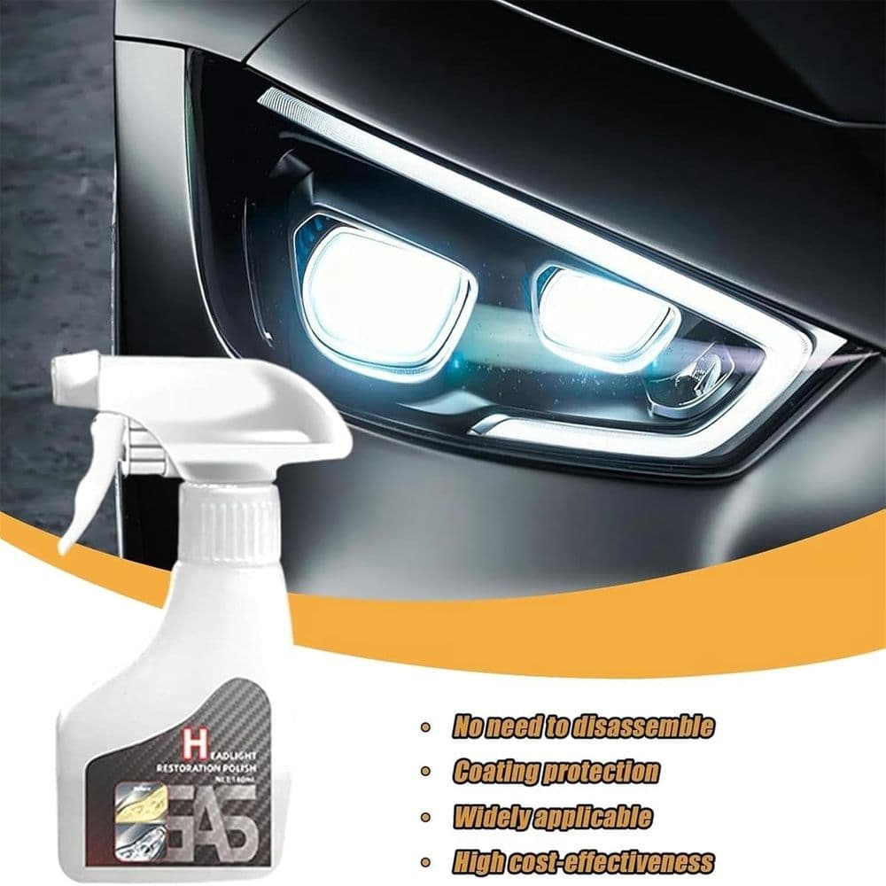 Headlight Restoration Kit Liquid Rejuvenator 180 Ml Auto Lights Restorer with Towels