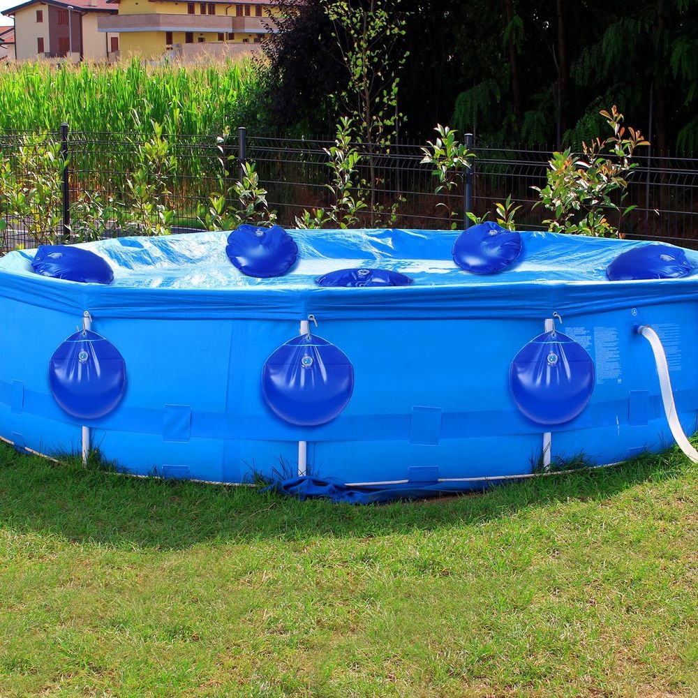 8/16 Pack Pool Cover Weights with S Hooks, Pool Cover Weights Above Ground, Antifreezing Thick PVC Weights for PoolCover for Fix Above Ground PoolCover