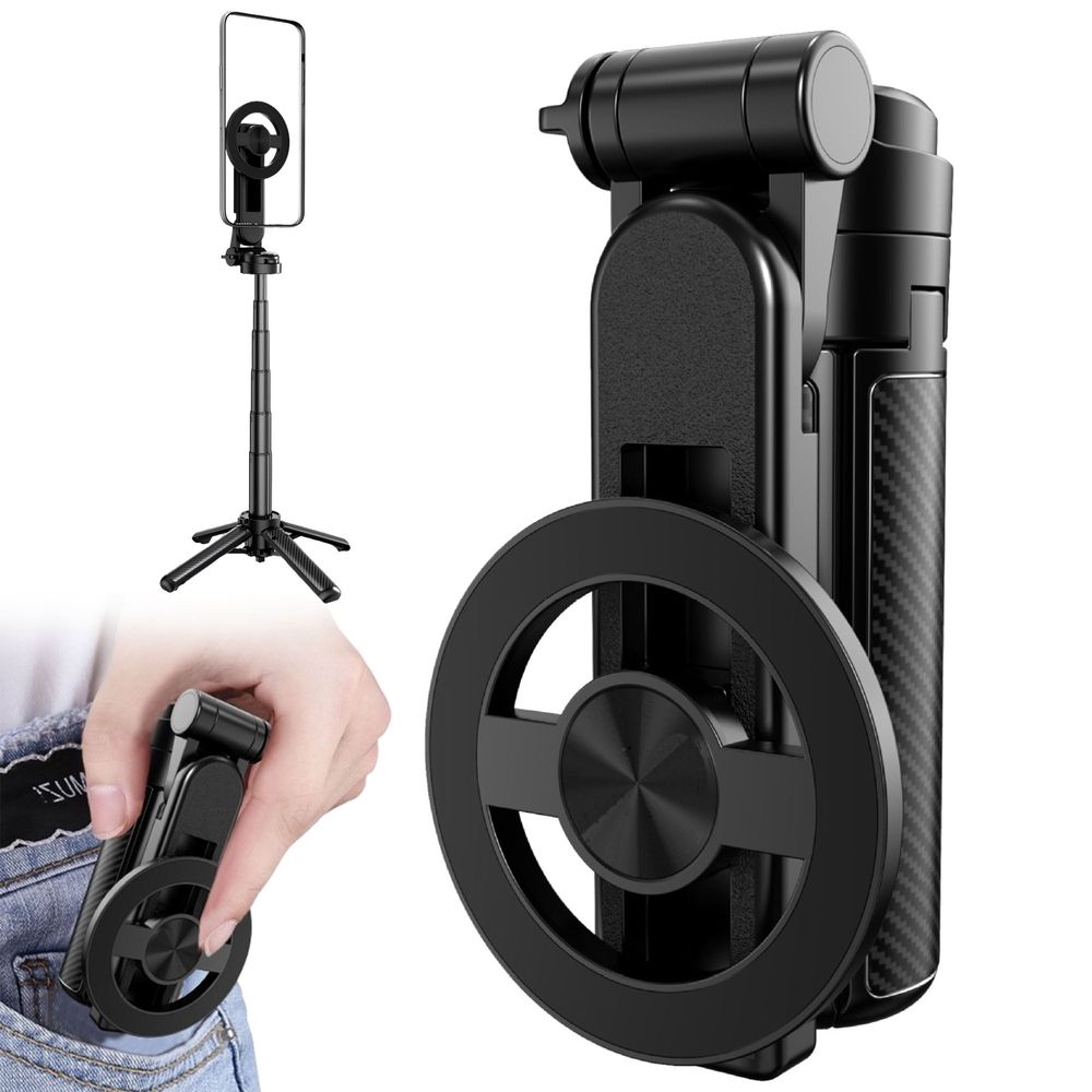 new 4-in-1 multifunctional magnetic selfie stick，360° Rotation with Wireless Remote, Retractable Detachable Selfie Stick, for All Mobile Phones