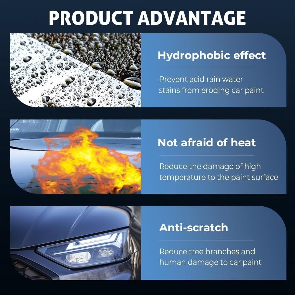 Car Polish & Coating Spray - All in One Cleaner + Restorer for Paint, Protective Layer Formula, Safe for Most Auto Finishes