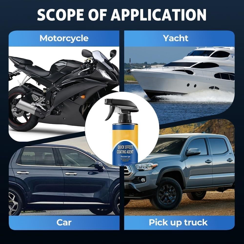 Car Polish & Coating Spray - All in One Cleaner + Restorer for Paint, Protective Layer Formula, Safe for Most Auto Finishes