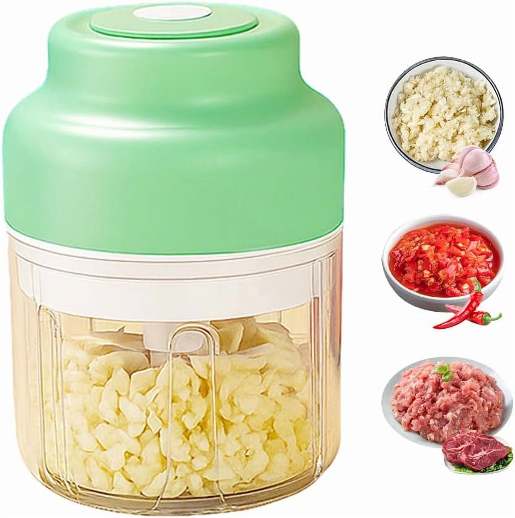 New Electric Garlic Chopper，Portable Veggie Chopper Set，Upgrade USB Charging Wireless Food Processor, for Mashing Onion, Garlic, Chili, Ginger