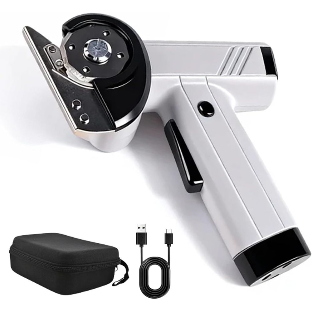 Rechargeable High-Speed Cardboard Cutter, Powerful Cordless Electric Scissors with LED Light & USB Charging, Four Speed Settings Low Vibration Mini Box Cutter