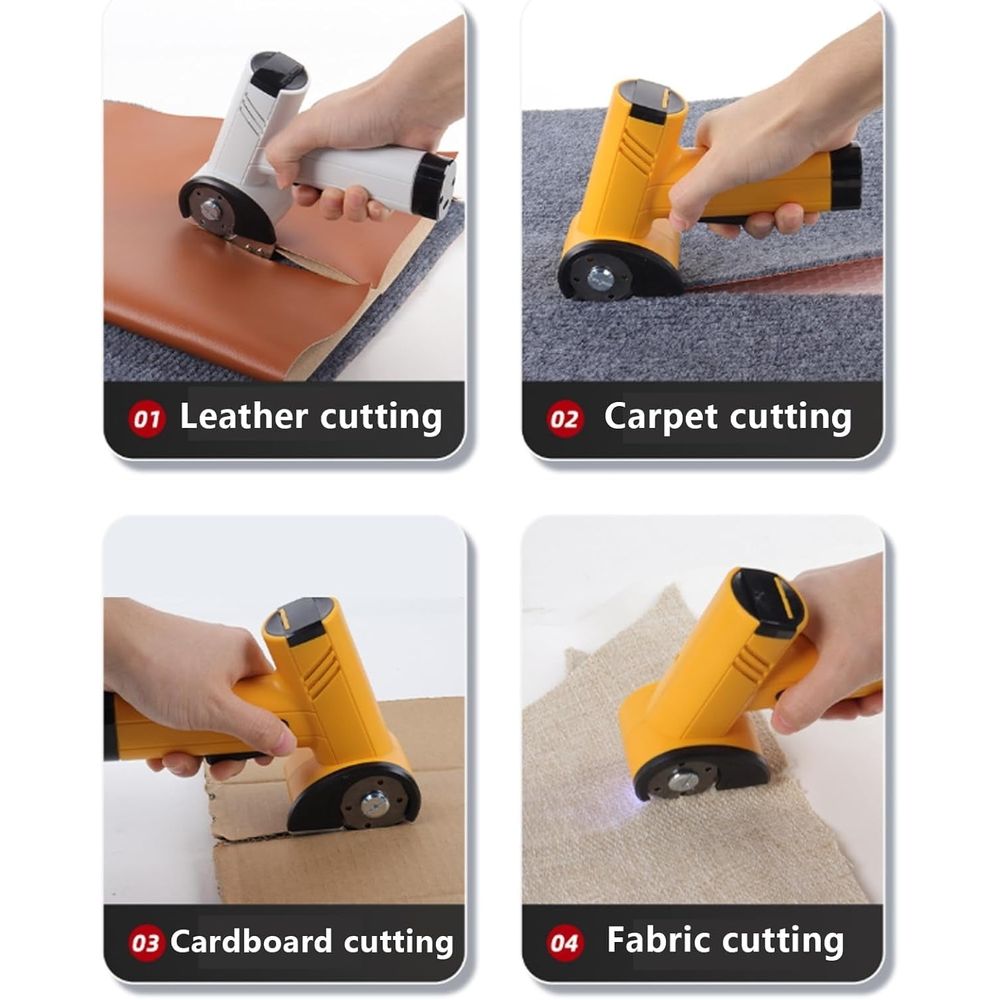 Rechargeable High-Speed Cardboard Cutter, Powerful Cordless Electric Scissors with LED Light & USB Charging, Four Speed Settings Low Vibration Mini Box Cutter
