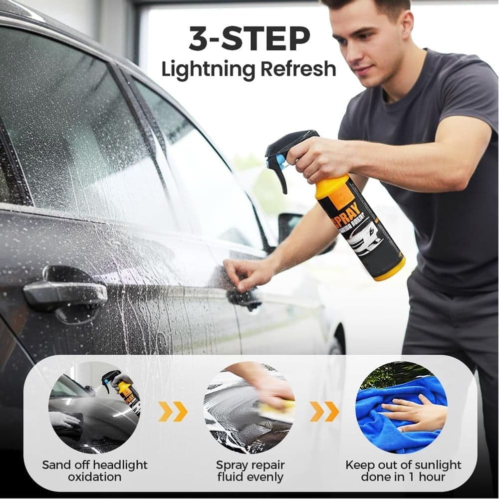 New Nano Hydrophobic Ceramic Coating, Easy-to-Spray Auto Paint Protection, Includes Microfiber Cloth for Vehicle Shine & Protection