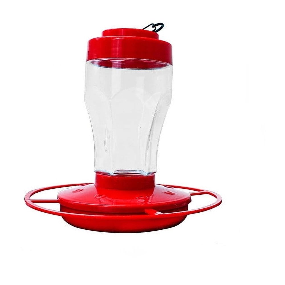 Ant-Proof Hanging Hummingbird Feeders | Outdoor Red Plastic Feeders with 5 Flower-Shaped Ports | Leak-Proof Design & Easy to Clean | 13.5 oz Capacity | Includes Cleaning Brush