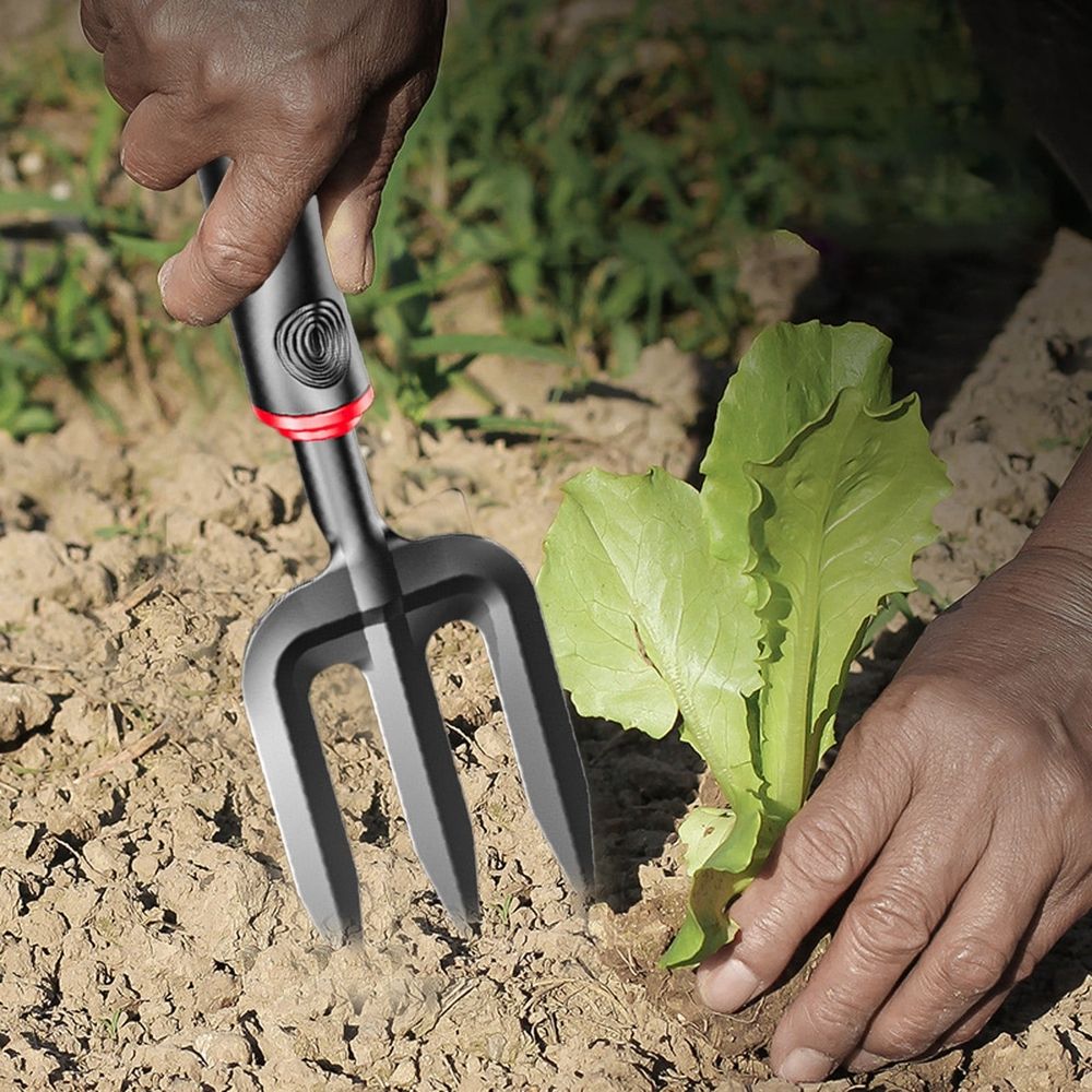 Quenched Steel Garden Hand Fork | 3-Tine Weeding & Planting Tool | HRC60 Hardened Steel with Fiber Reinforced Handle | Rust-Resistant for Vegetable & Flower Cultivation