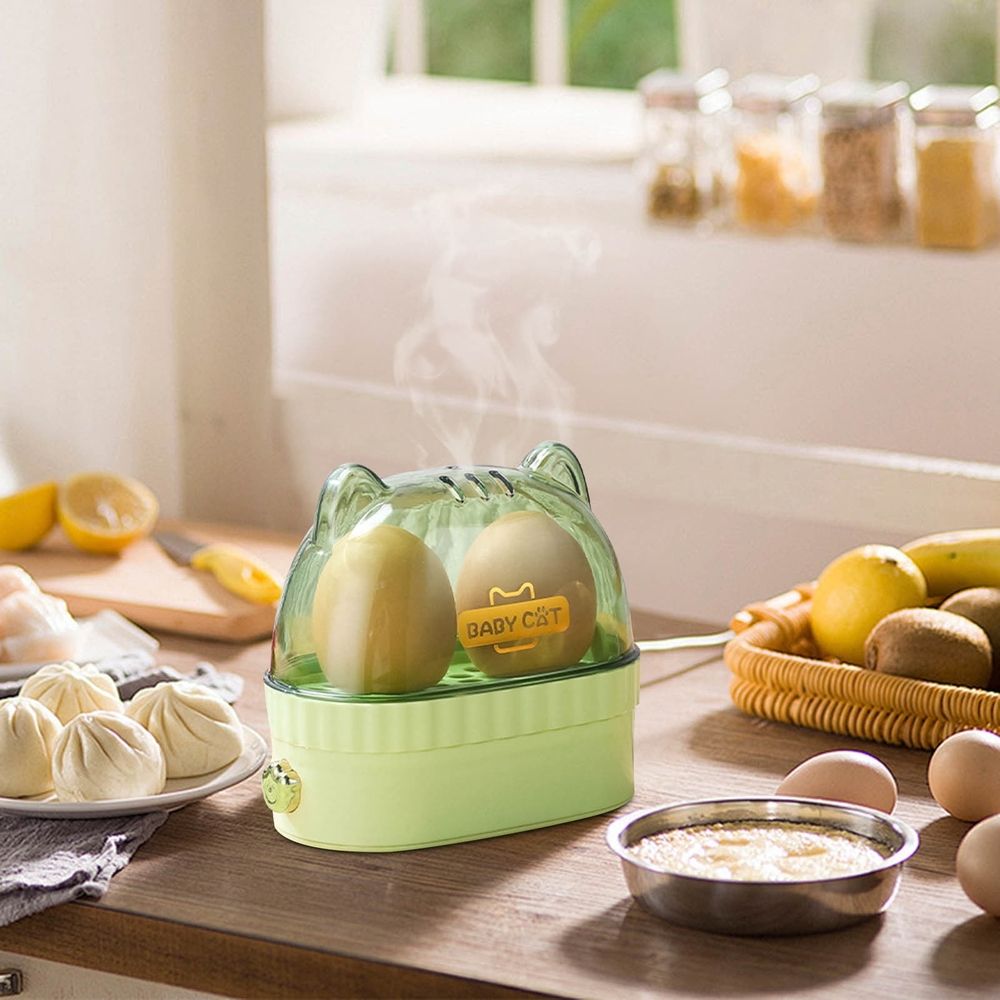 Egg Cooker and Steamer | Automatic Shut-Off Breakfast Machine for Hard Boiled, Soft Boiled & Poached Eggs | Compact Appliance for Dorm, Office & Travel | 2 Egg Capacity with 360° Steam Cooking
