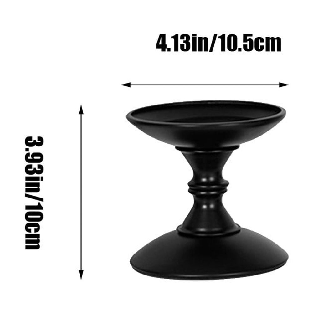 Iron Candlesticks | Decorative Candle Holders for Dining Table & Home Decor | Black Metal Candle Sticks for Romantic Dinner, Holiday Decorations, Wedding Centerpiece
