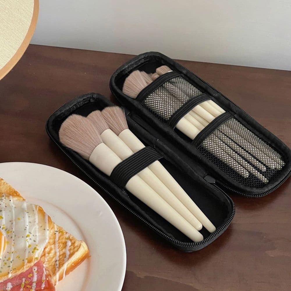 Makeup Brush Storage Bag Large Capacity Portable Travel Organizer with Built In Net Pocket for Classified Storage Roll Up Case for Women
