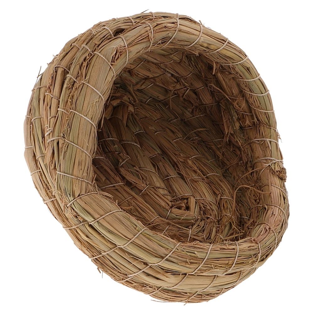Brown Straw Woven Chicken Coop Nest for Backyard Egg Collection
