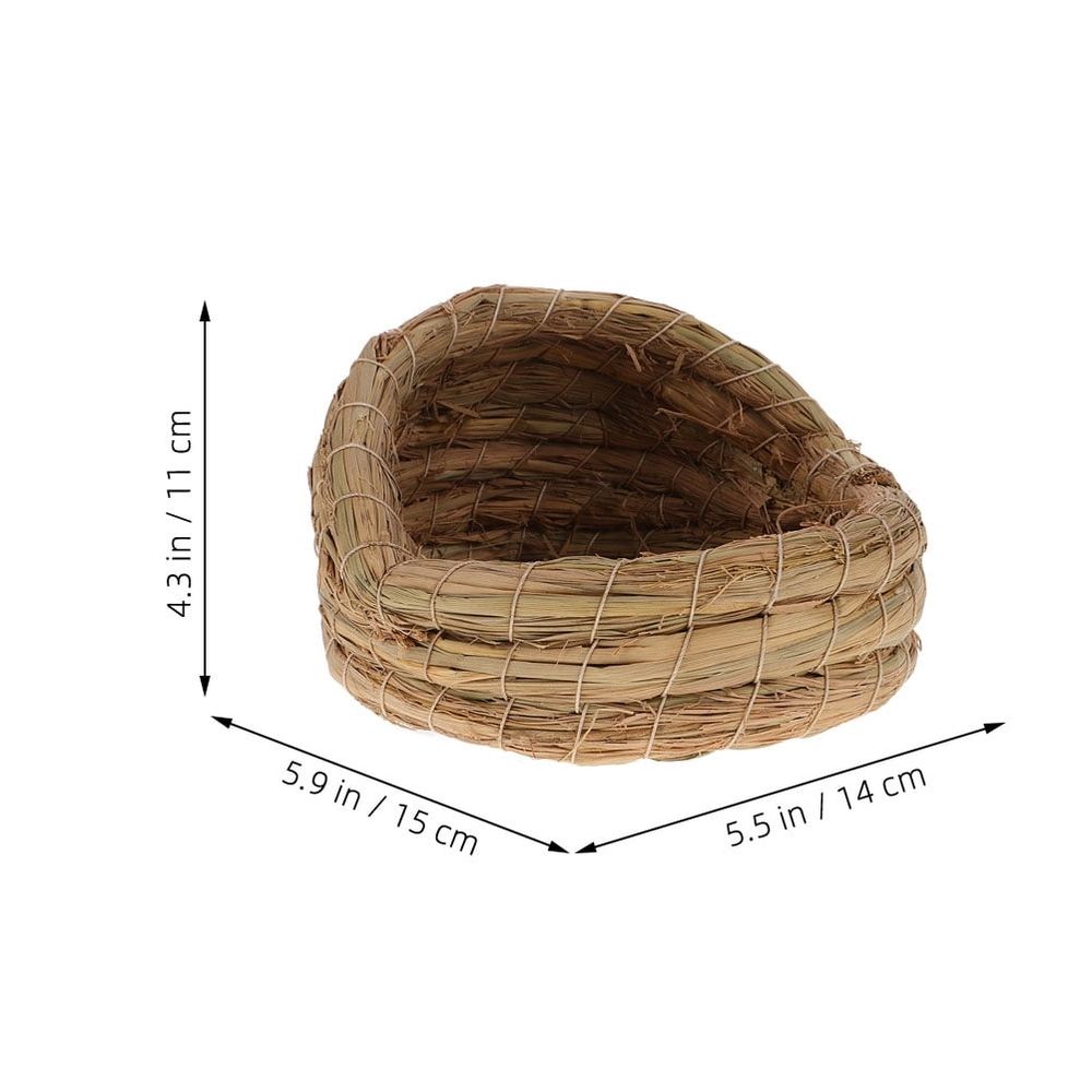 Brown Straw Woven Chicken Coop Nest for Backyard Egg Collection
