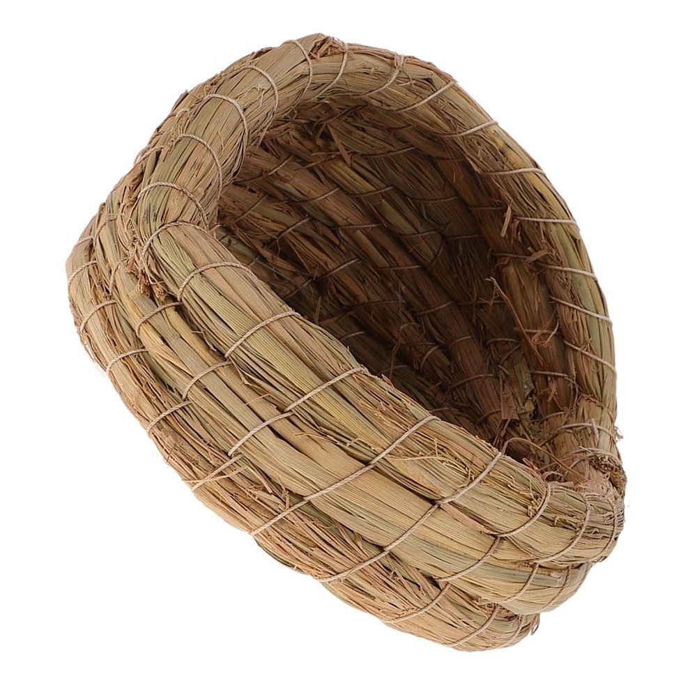 Brown Straw Woven Chicken Coop Nest for Backyard Egg Collection