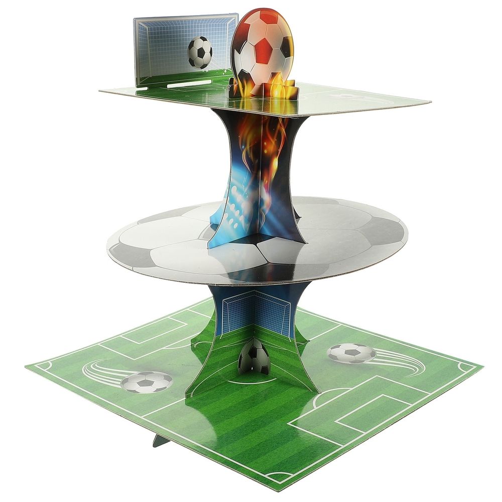 Football Pattern Paper Cake Holder for Party and Banquet Use