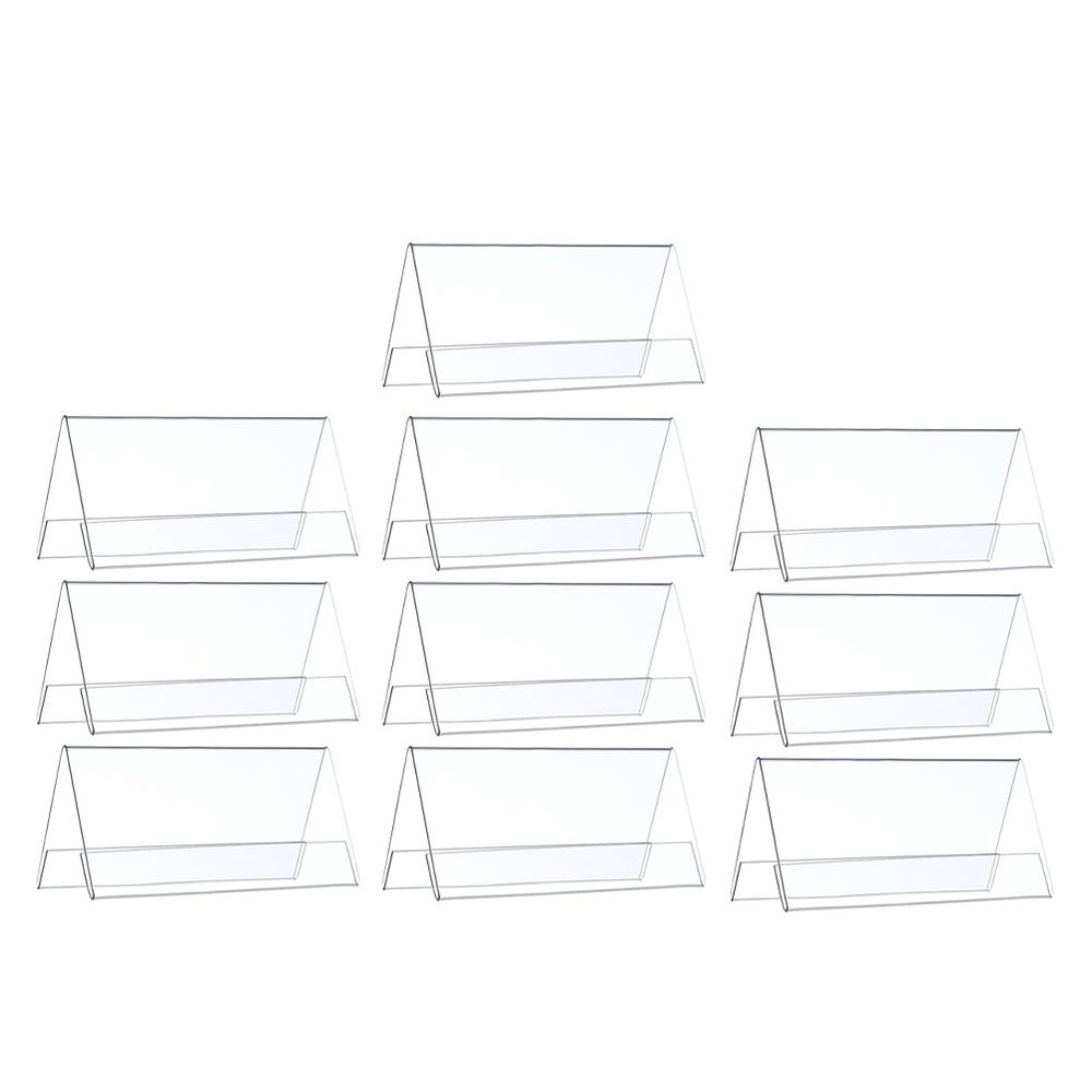 Dual-Sided Transparent Pet Name Plate Stand for Conferences and Events 10Pcs