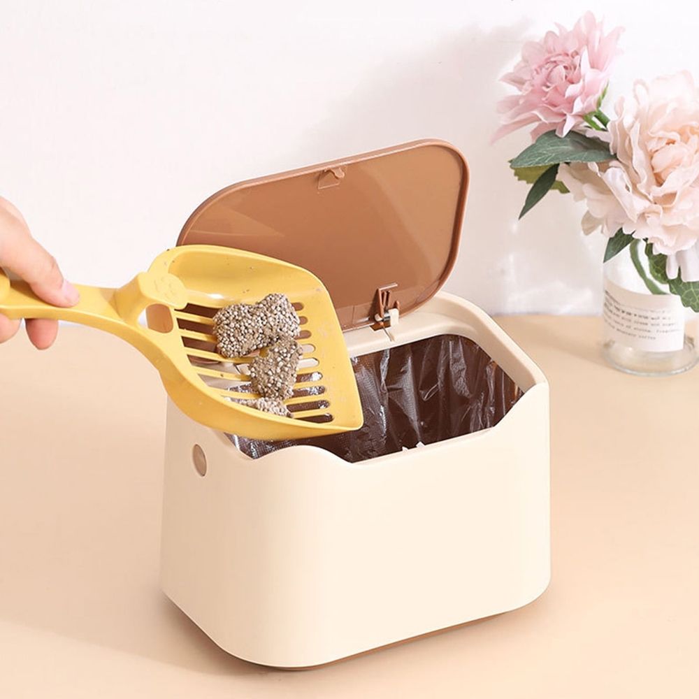Cat Litter Trash Can with Press Type Lid, Cat Litter Box Waste Disposal System for Odor Control, Slim Cat Litter Pail Disposal System