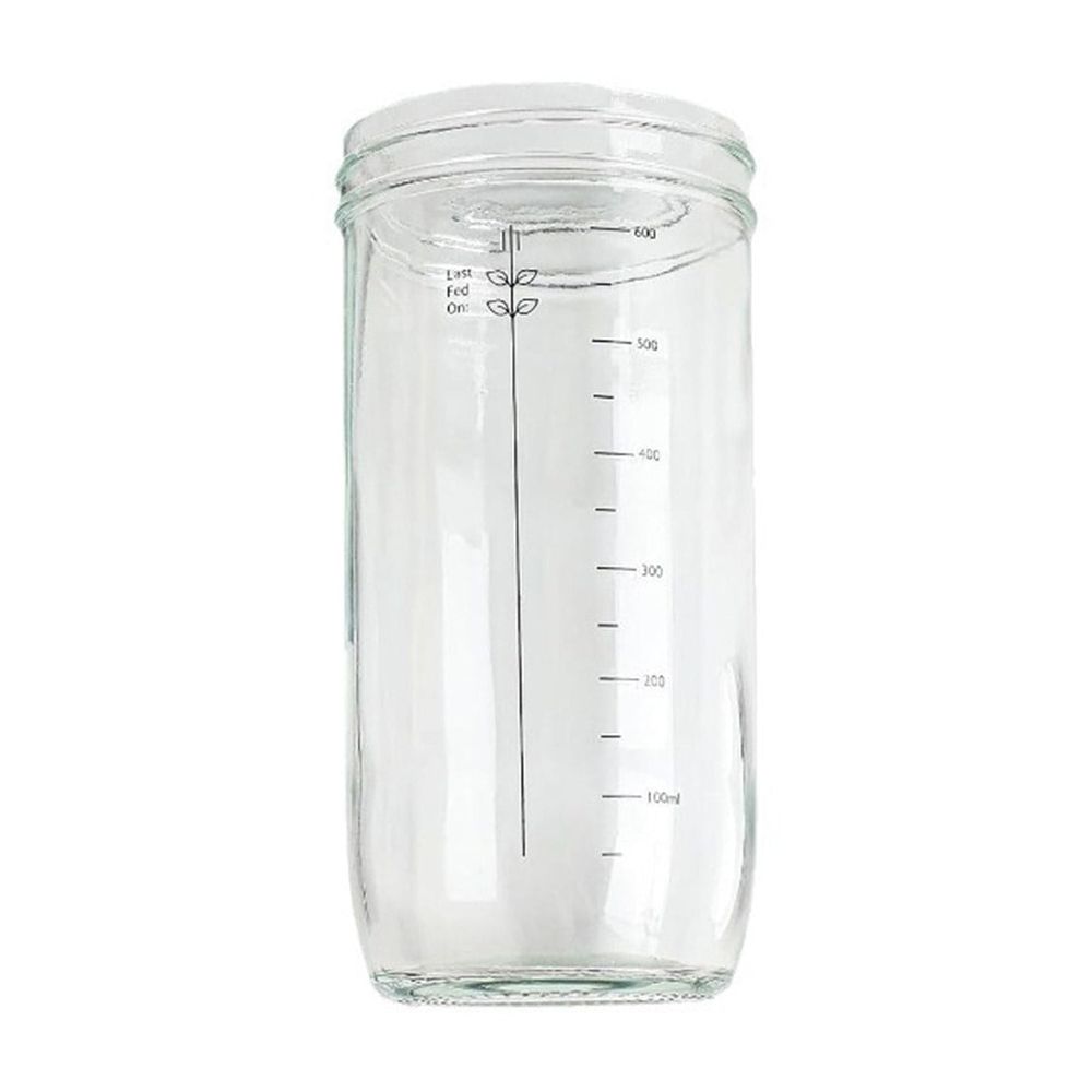 Sourdough Starter Jars, Wide Mouth Sour Dough Bread Dough Starter Jar, 24 oz Sourdough Container with Thermometer, Feeding Band and Scraper, Reusable Fermentation Jar for Bread Baking