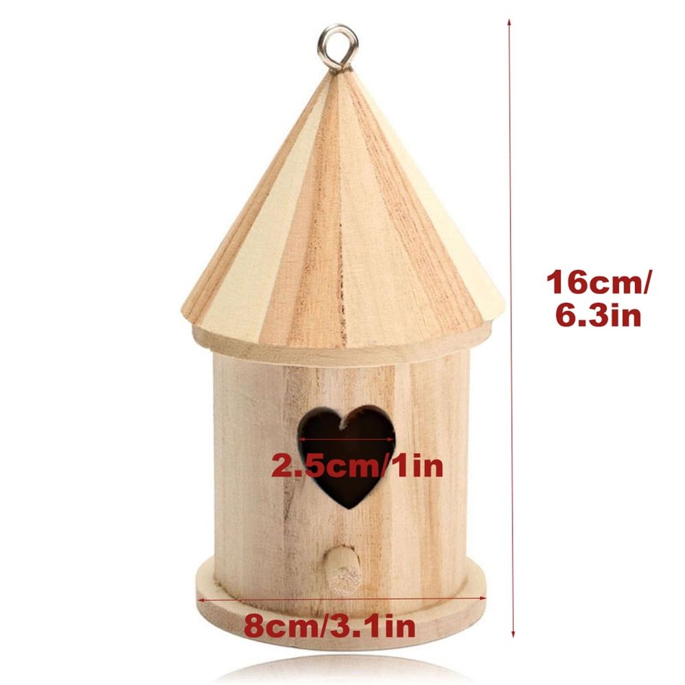 Unfinished Wooden Birdhouse, Wood Bird House, Unfinished Birdhouse to Paint Hanging for Outside Garden Patio Decorative