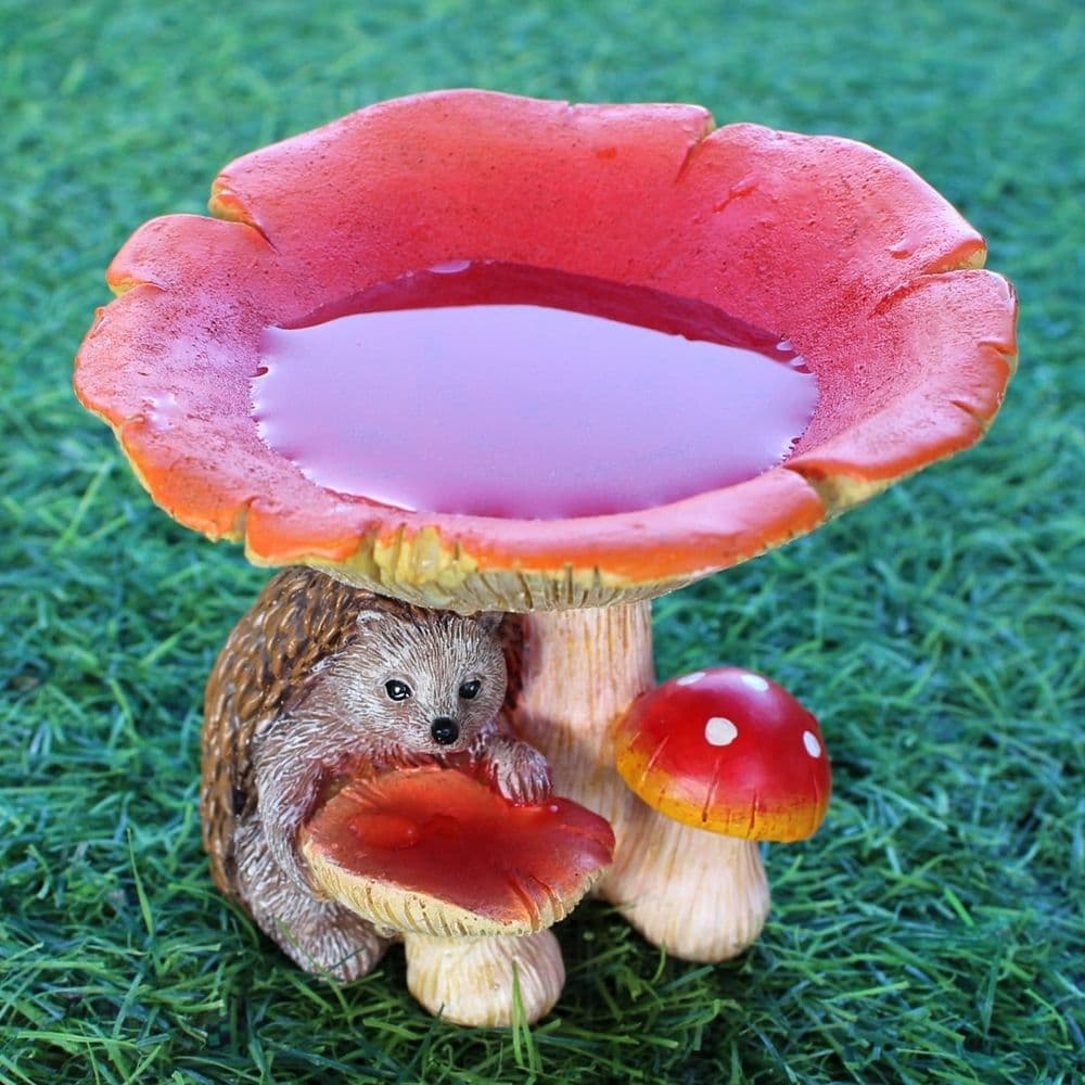 Bird Bath Mushroom Bird Bath Outdoor Garden Statue Lawn Ornament Bird Feeder Small Sculpture