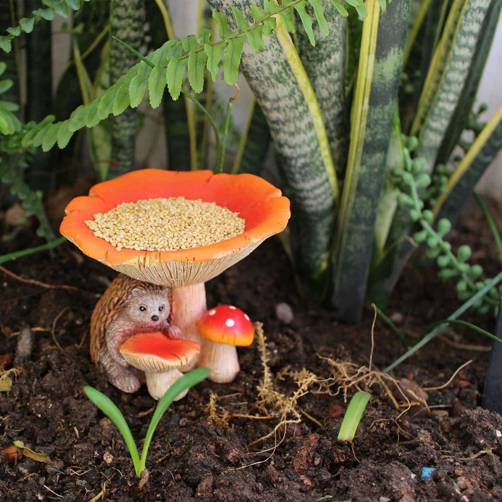 Bird Bath Mushroom Bird Bath Outdoor Garden Statue Lawn Ornament Bird Feeder Small Sculpture