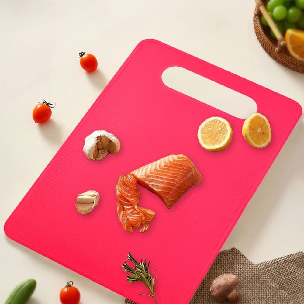 Plastic Cutting Board Thick Chopping Board Easy Grip Handle BPA Free 29x19cm