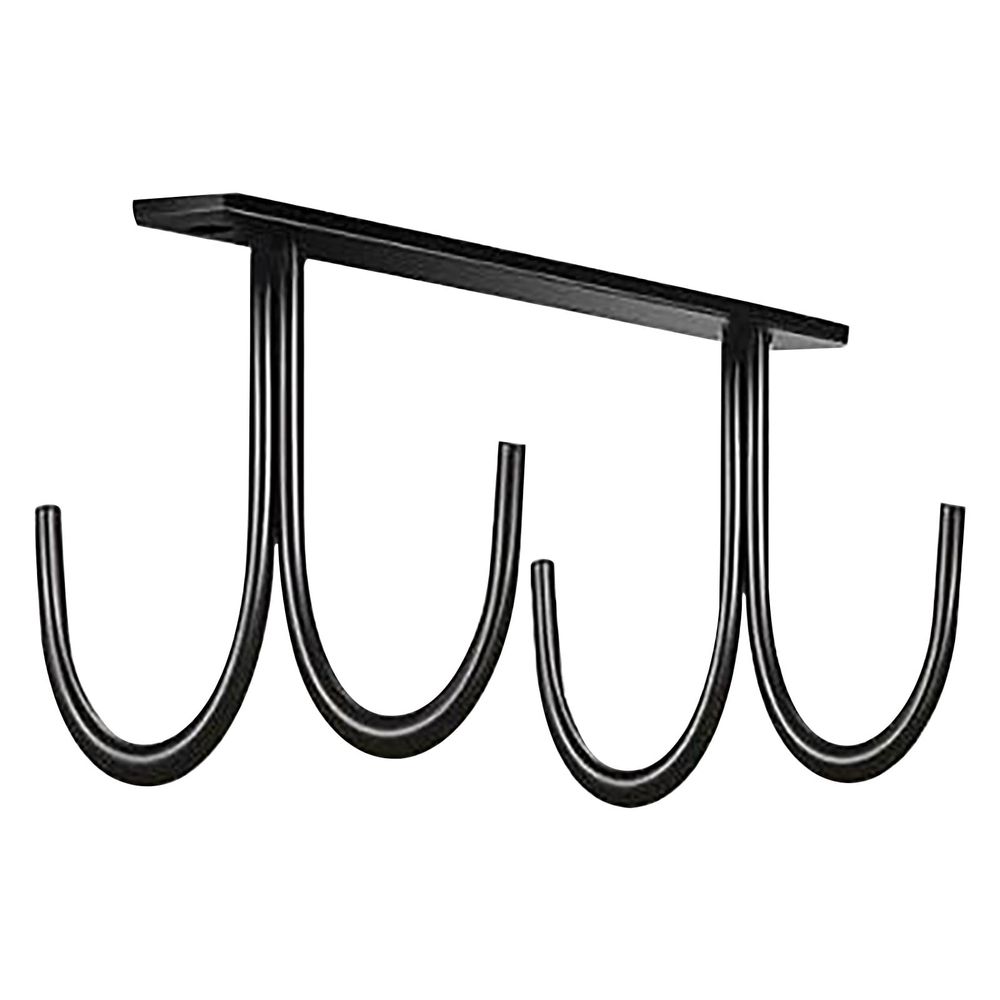 Under Cabinet Cup Holder | Coffee Cup Hanger Organizer | Hanging Cup Rack for Mugs and Wine Glasses | Storage Rack for Kitchen Cabinet Shelf | Space Saving Cup Hook Display for Cups, Rags| 4 Hooks