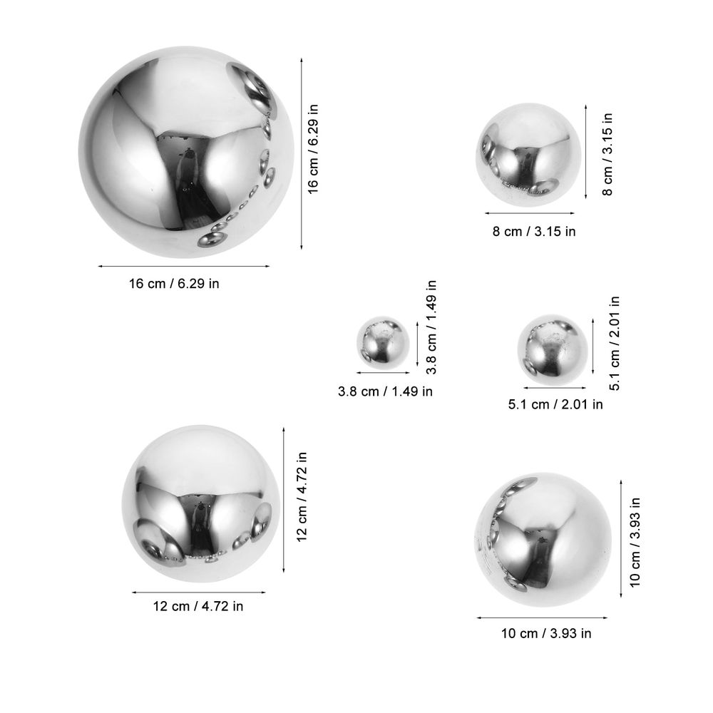 10-Pack Stainless Steel Garden Wall Spheres Decorative Mirrors for Indoor and Outdoor Home Decor Accents