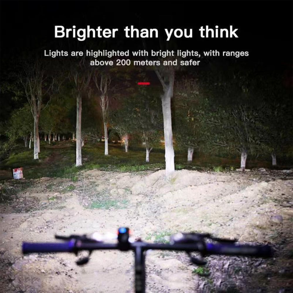 Bike Light, High Lumens Super Bright Bicycle Lite, 4 Modes USB Rechargeable Bike Headlight, Waterproof Safety Bike Front for Road, Mountain, Night Riding Black