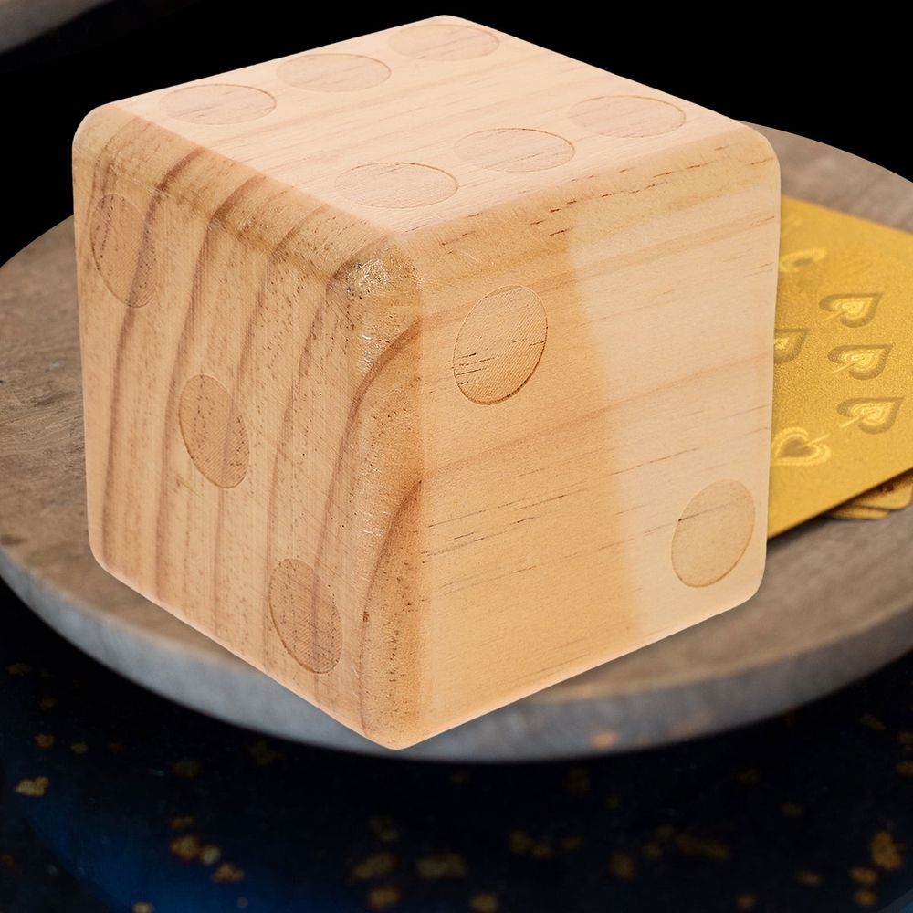 Large Wooden Yard Dice Game Set Outdoor Backyard Giant Wood Dice for Family Fun and Lawn Games