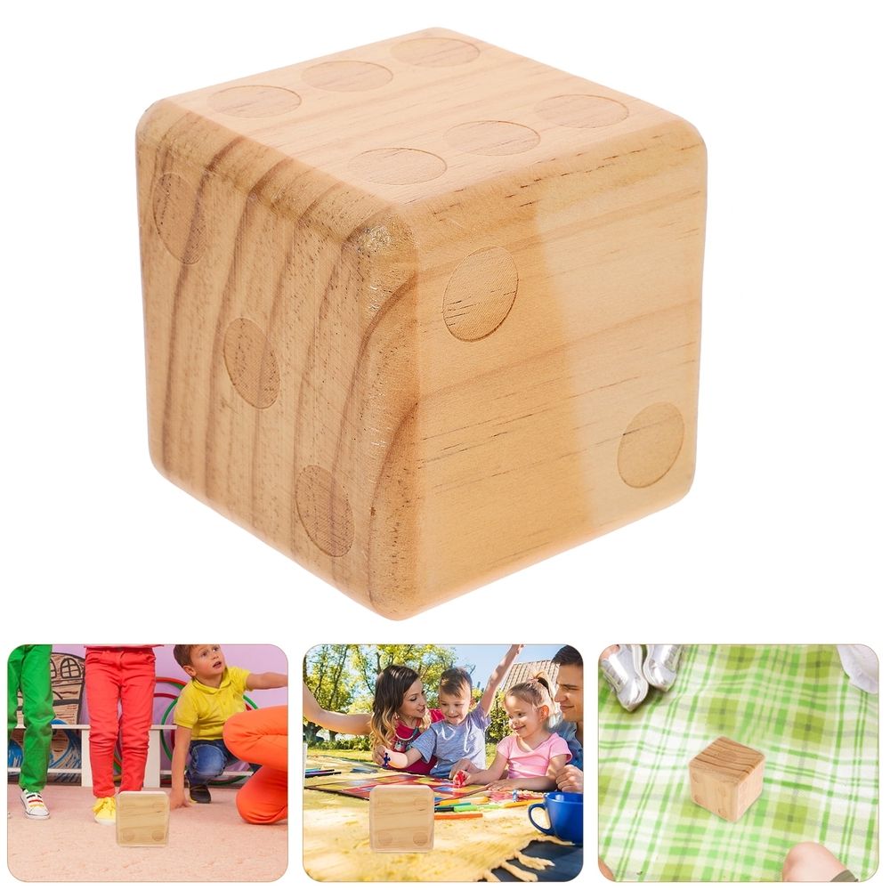 Large Wooden Yard Dice Game Set Outdoor Backyard Giant Wood Dice for Family Fun and Lawn Games