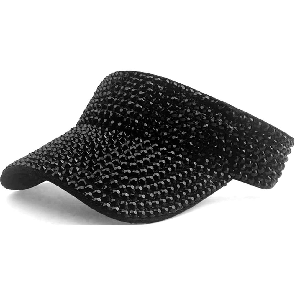 Shiny Rhinestones Sport Sun Visor Adjustable Summer Cap Visor Caps for Women Men