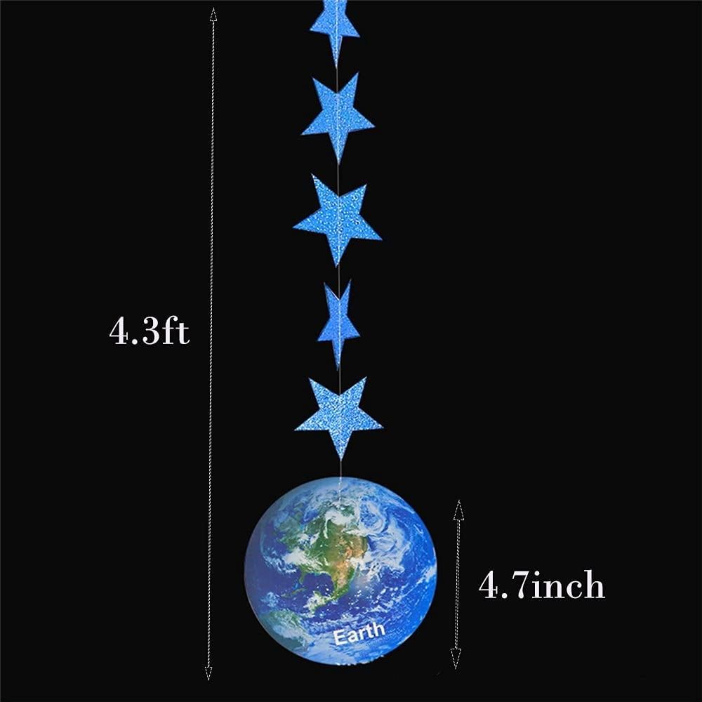 Galaxy Solar System Hanging Paper Decoration, Stars Paper Garland Party Streamers, Outer Space Hanging for Kids Bedroom Decor Birthday Party Supplies