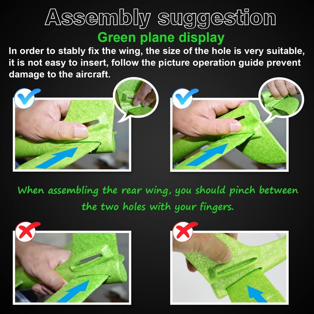 4 Pack LED Light Airplane Toys-17.5" Large Throwing Foam Plane Outdoor Flying Toys for Kids-Flying Toys Gift for Boys Girls 3 4 5 6 7 8 9 Years Old