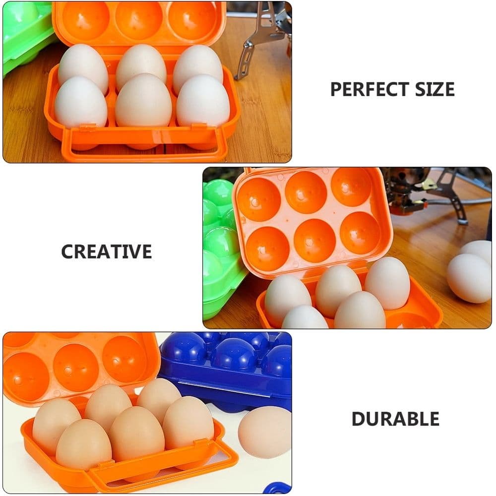 Portable Egg Storage Box 12 Slots Durable Plastic Orange for Picnicking Camping