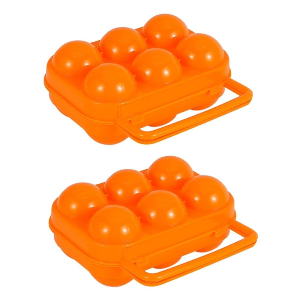 Portable Egg Storage Box 12 Slots Durable Plastic Orange for Picnicking Camping