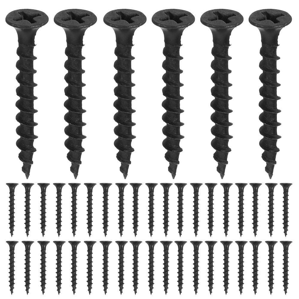 100 Pcs Wall Steel Screws Cord Anchor Picture Rail Hooks Black
