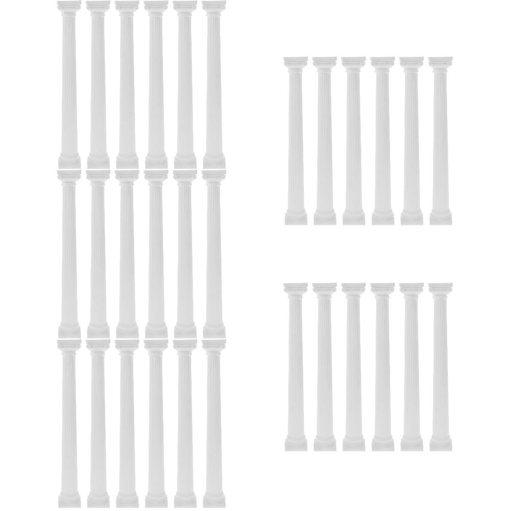 White Plastic Decorative Roman Pillars for Home and Garden 30Pcs
