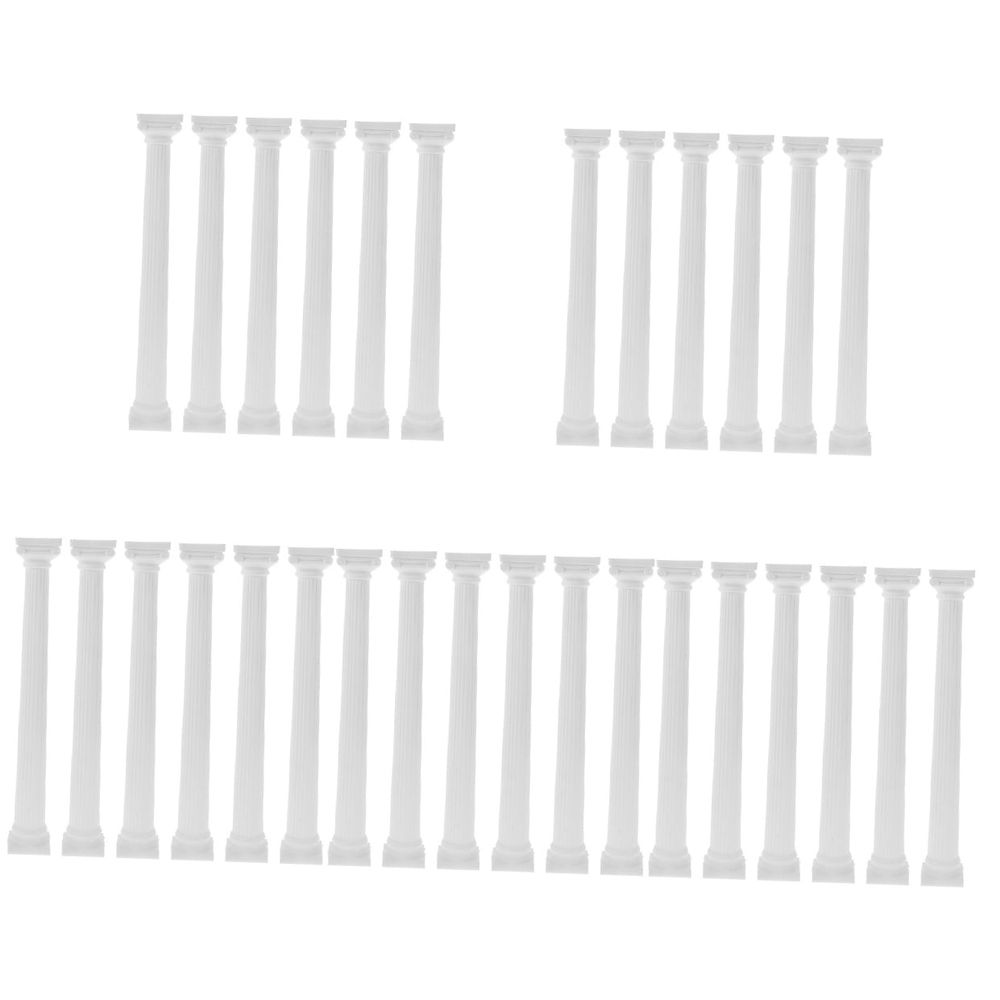 White Plastic Decorative Roman Pillars for Home and Garden 30Pcs