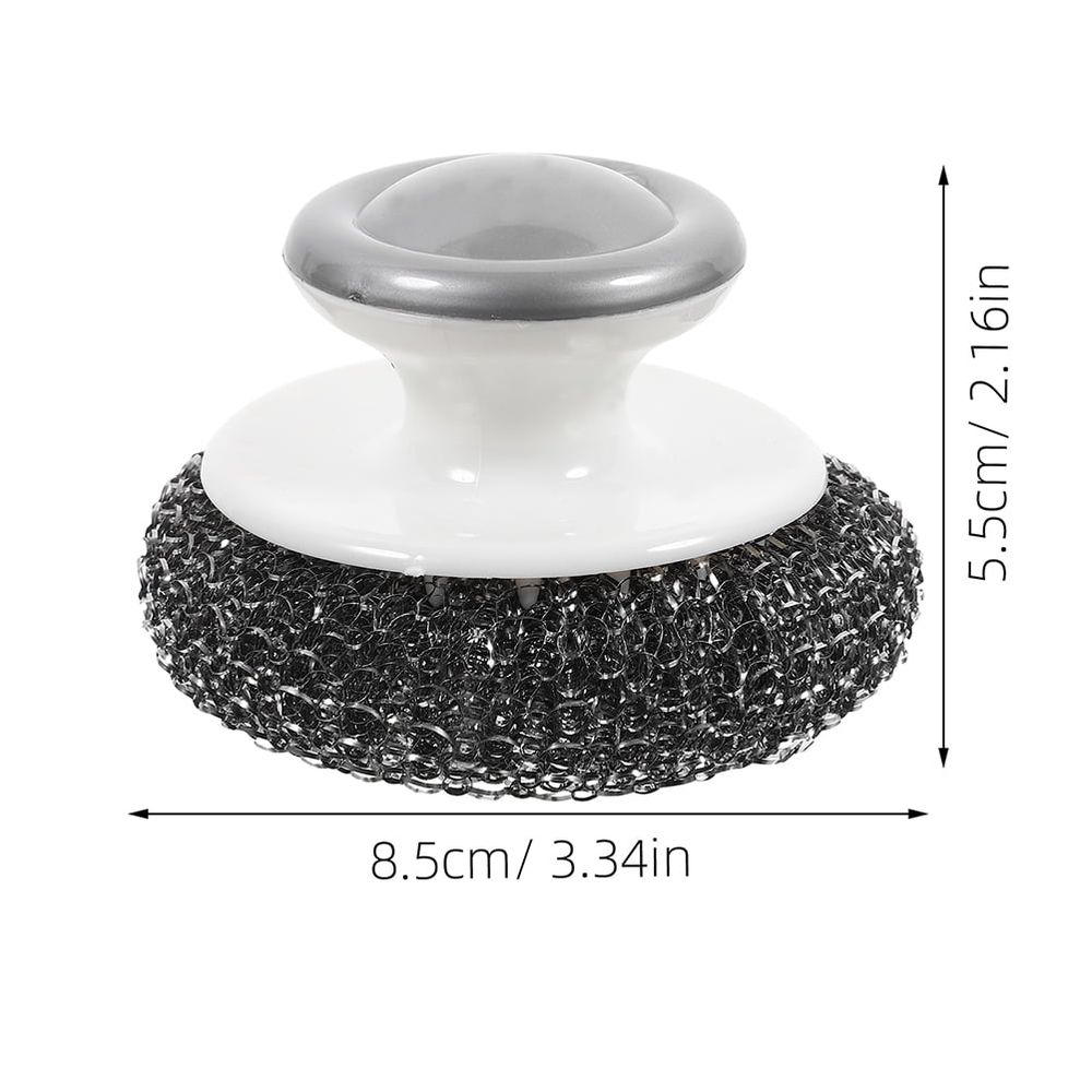 3Pcs Pan Scrubber with Handle for Kitchen Use Assorted Color PP and Steel Wire