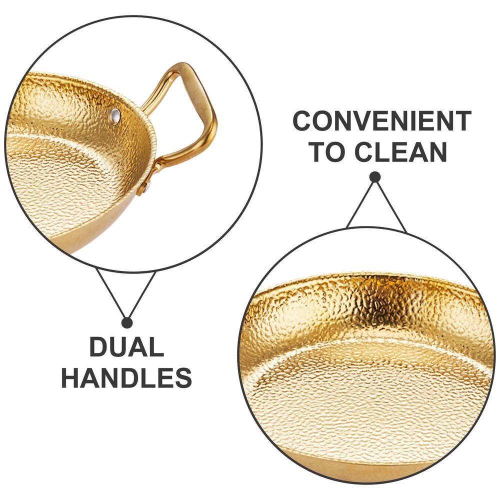 Golden Stainless Steel Hot Pot with Double Handles for Home Use