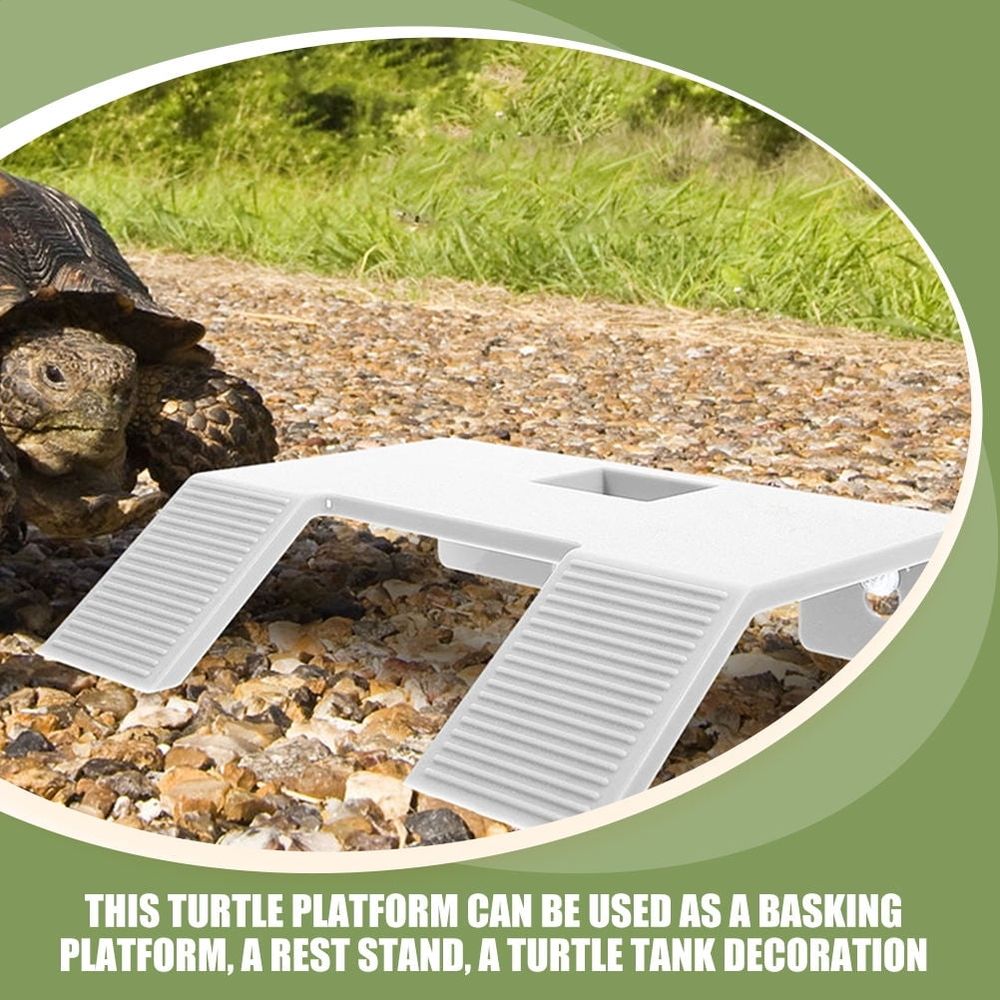 Durable White ABS Turtle Basking Platform, Suitable for Reptiles