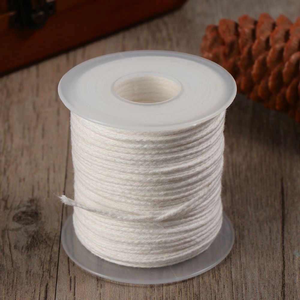 Cotton Candle Wicks for Candle Making White Braided Thread Suitable for Pillar and Taper Candles