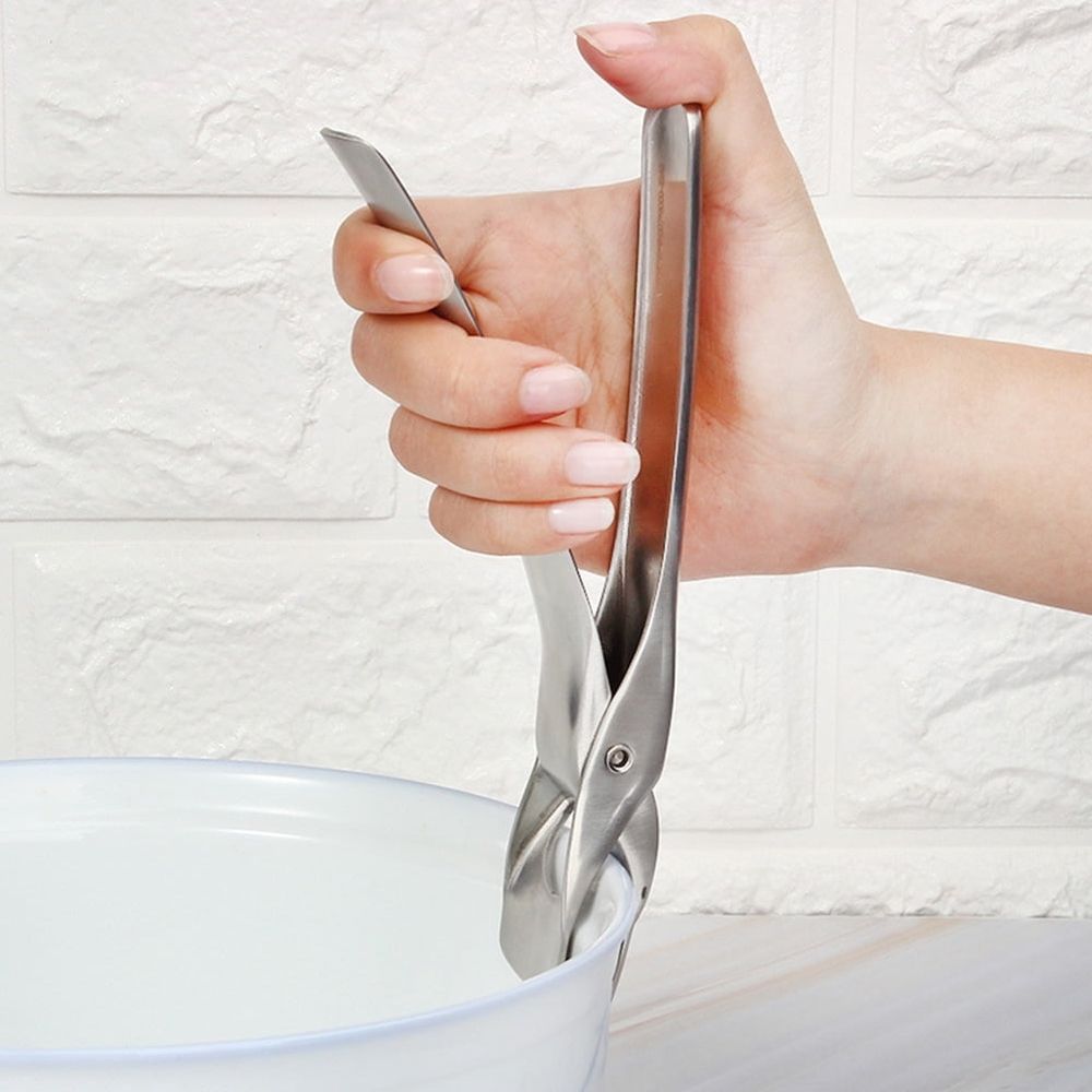 Anti-Scalding Bowl Clip Plated Silver Pot Dish Gripper for Kitchen Use