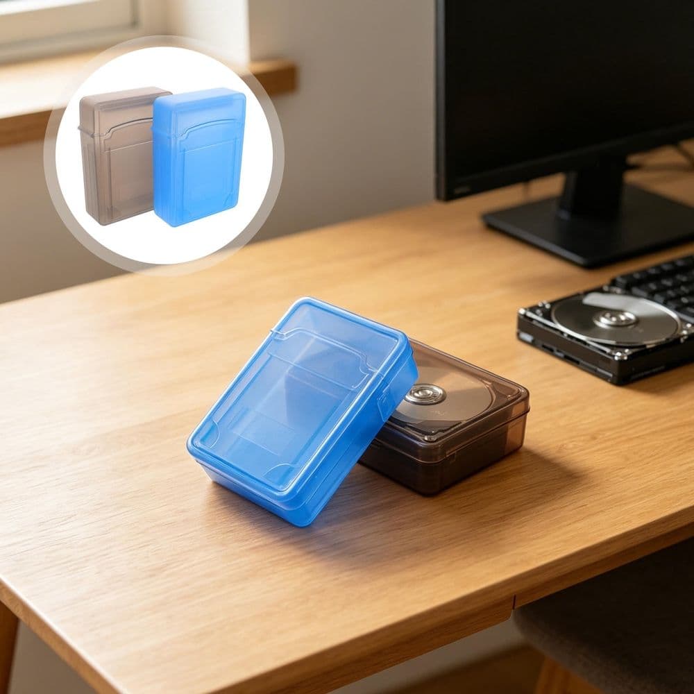 Hard Drive Organizer Box, Assorted Color, Plastic, for Storage, 2Pcs